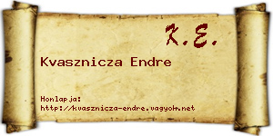 Kvasznicza Endre névjegykártya